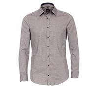 Venti Businesshemden Uni Body Fit graues Dunkelblau 37