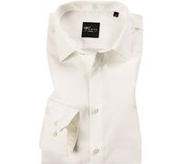 Größe 39 Venti Hemd Creme Uni 72er Extralanger Arm Slim Fit Tailliert Kentkragen 100% Baumwolle Bügelfrei