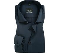 Businesshemd VENTI "VENTI Businesshemd uni", Herren, Gr. 38, Normalgrößen, blau (graues dunkelblau), 100% Baumwolle, unifarben, schmal, Hemden (69803612-38) graues dunkelblau