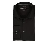 VENTI Hemd Herren Slim Fit Langarm Jersey schwarz, 46