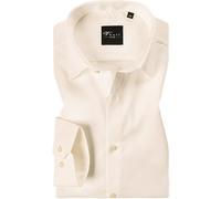 Venti Hemd Modern Fit Basic Kent Langarm Popeline Creme 36