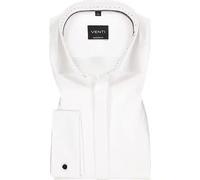 Größe 37 Venti Fest Hemd Weiss Uni Langarm Slim Fit Umschlagmanschette Verdeckte Knopfleiste Kentkragen 100% Baumwolle Bügelfrei