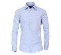 Venti Businesshemd Kent Popeline Uni Extra langer Arm 69 cm Modern Fit Helles Mittelblau Gr. 43