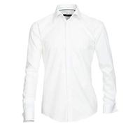 Größe 38 Venti Fest Hemd Weiss Uni 72er Extralanger Arm Slim Fit Umschlagmanschette Kentkragen 100% Baumwolle Bügelfrei