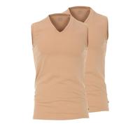 Venti Tanktop unifarben Herren Doppelpack 95% Baumwolle/5% Elasthan Beige Gr. XL