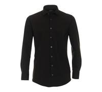 Venti Jerseyflex Modern Fit Jerseyhemd schwarz, Faux-uni