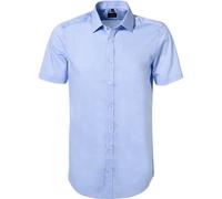 Größe 41 Venti Hemd Hellblau Popeline Uninah Kurzarm Body Fit Extra Schmal Kentkragen 100% Baumwolle Bügelleicht