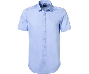 VENTI Kurzarmhemd Herren Extra Slim Fit Kurzarm Baumwolle blau, 42