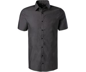 VENTI Kurzarmhemd Herren Extra Slim Fit Kurzarm Baumwolle grau, 44