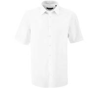 Größe 40 Venti Hemd Weiss Uni Kurzarm Slim Fit Tailliert Kentkragen 100% Baumwolle Popeline Bügelfrei