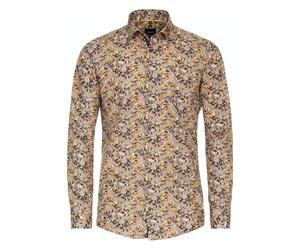 Venti Modern Fit Hemd beige, Bedruckt