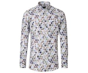 Venti Modern Fit Hemd blau, Bedruckt