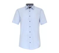 Businesshemd VENTI "VENTI Businesshemd Kurzarm uni", Herren, Gr. 36, Normalgrößen, blau (hellblau), 100% Baumwolle, unifarben, schmal, Hemden (87947063-36) hellblau