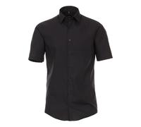 Venti Herren Businesshemd Kurzarm uni Modern Fit, schwarz, 46 Schwarzgrau