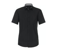 Businesshemd VENTI "VENTI Businesshemd Kurzarm uni", Herren, Gr. 37, Normalgrößen, schwarz, 100% Baumwolle, unifarben, schmal, Hemden (39455735-37) schwarz