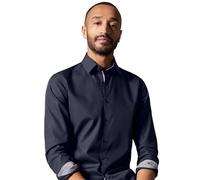 Venti Herren Businesshemd uni Modern Fit, blau, 37 Dunkelblau