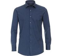 Businesshemd VENTI "VENTI Jerseyflex uni Modern Fit" Gr. 44, Normalgrößen, blau (mittelblau) Herren Hemden Langarm (31240444-44)