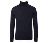 Rollkragenpullover VENTI "VENTI Rollkragenpullover uni", Herren, Gr. XL, blau (dunkelblau), 100% Wolle (Merino), Pullover (30907110-XL) dunkelblau
