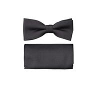 Venti Set Fliege, Einstecktuch dunkelgrau, Einfarbig