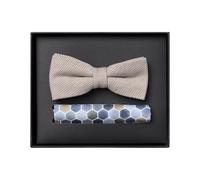 Venti Set aus Fliege und Einstecktuch gemustert