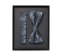 Fliege VENTI "VENTI Accessoires gemustert", Herren, blau (graues mittelblau), 100% Seide, Fliegen (94558804-0) graues mittelblau