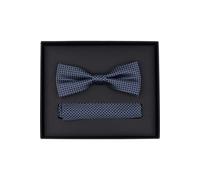 Venti Set Fliege, Einstecktuch dunkelblau, Gemustert