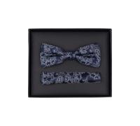 Venti Set Fliege, Einstecktuch dunkelblau, Paisley