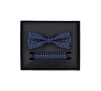 Venti Set Fliege, Einstecktuch blau, Gemustert