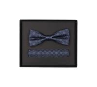 Venti Set Fliege, Einstecktuch blau, Kariert