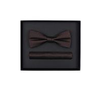 Venti Set Fliege, Einstecktuch braun, Einfarbig