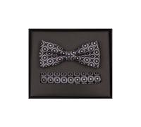 Venti Set Fliege, Einstecktuch braun, Gemustert