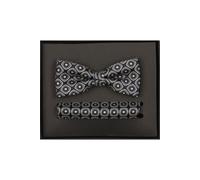 Venti Set Fliege, Einstecktuch grün, Gemustert