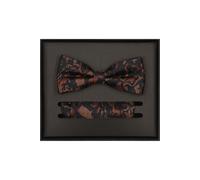Venti Set Fliege, Einstecktuch orange, Gemustert