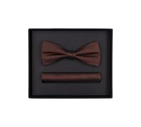 Venti Set Fliege, Einstecktuch orange, Gemustert