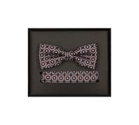 Venti Set Fliege, Einstecktuch orange, Gemustert