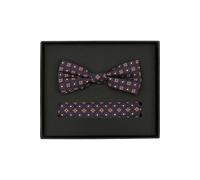 Venti Set Fliege, Einstecktuch rot, Gemustert