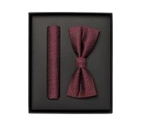 Venti Set Fliege, Einstecktuch rot, Gemustert