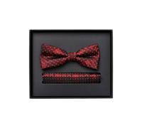 Venti Set Fliege, Einstecktuch rot, Gemustert