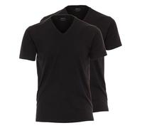 Venti T-Shirt V-Ausschnitt Doppelpack schwarz, Einfarbig
