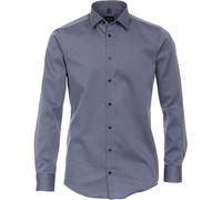 VENTI - Twill Hemd uni 001880 blau - Gr. - 45