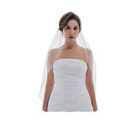 Venus Jewelry Strass Kristall Schleier für Damen Länge der Fingerspitze 36 Zoll Elfenbein