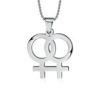 Venus Symbol Charm Weibliche Lesbische LGBT Halskette Frauen Anhänger LES Gold Silber Farbe Edelstahl Hochzeitsschmuck