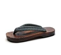 VENYAA Herren Sommerfreizeitstrand Hausschuhe,Flip Flops rutschfeste Japanische Traditionelle Geta Samurai rutschfest Sandalen(Size:EU 38,Color:Grün)