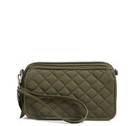 Vera Bradley Damen Iconic RFID All in One Crossbody, Signature Cotton Umhängetasche, Kletter-Efeugrün - recycelte Baumwolle