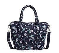 Vera Bradley Damen Performance Twill-Tragetasche mit Mehreren Riemen, Klein Handtasche, Navy Garden