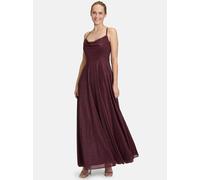 Abendkleid VERA MONT "Vera Mont Damen Abendkleid mit Wasserfallausschnitt", Damen, Gr. 38, Normalgrößen, dunkelrot, grau, Netz, Obermaterial: 100% Polyester. Futter: 100% Polyester., festlich, Basic s