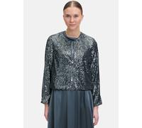 Blouson VERA MONT "Vera Mont Blouson mit Pailletten", Damen, Gr. 36, grau (grau olive), Obermaterial: 93% Polyester, 7% Elasthan. Futter: 95% Polyester, 5% Elasthan., feminin, comfort fit, Rundhals, L