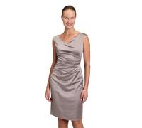 Vera Mont Cocktailkleid mit Wasserfall-Ausschnitt in Taupe, Größe 40