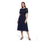 Vera Mont Damen Partykleid 0113/4825 mit Spitzenbesatz Blau (Night Sky 8541) Größe 40