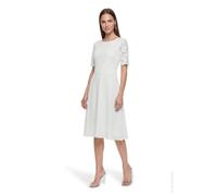 Vera Mont Damen Cocktailkleid 0113/4825 mit floraler Spitze und Chiffon, Offwhite Gr. 44